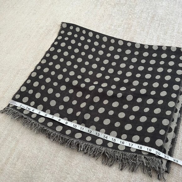 J. Crew Polka Dot Fringe Rectangle Scarf - Picture 6 of 7